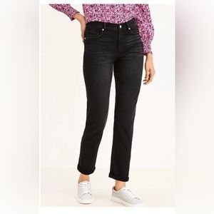 LOFT Girlfriend Jeans in Washed Black, NWT, size 33